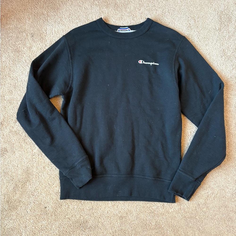 Champion Men's Classic Black Crewneck Sweater